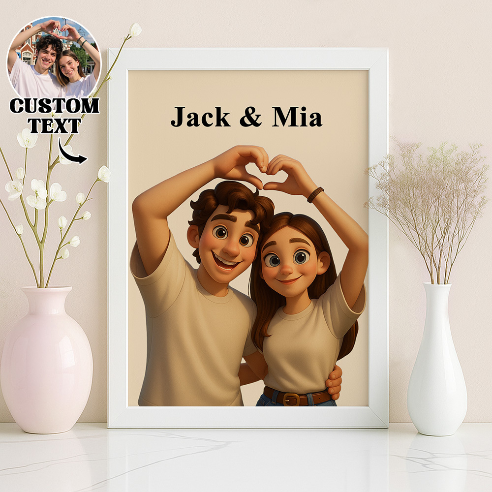 Personalisierter Cartoon Portraitrahmen Geschenk Für Sie Jahrestagsgeschenk Personalisiertes Geschenk Für Paare