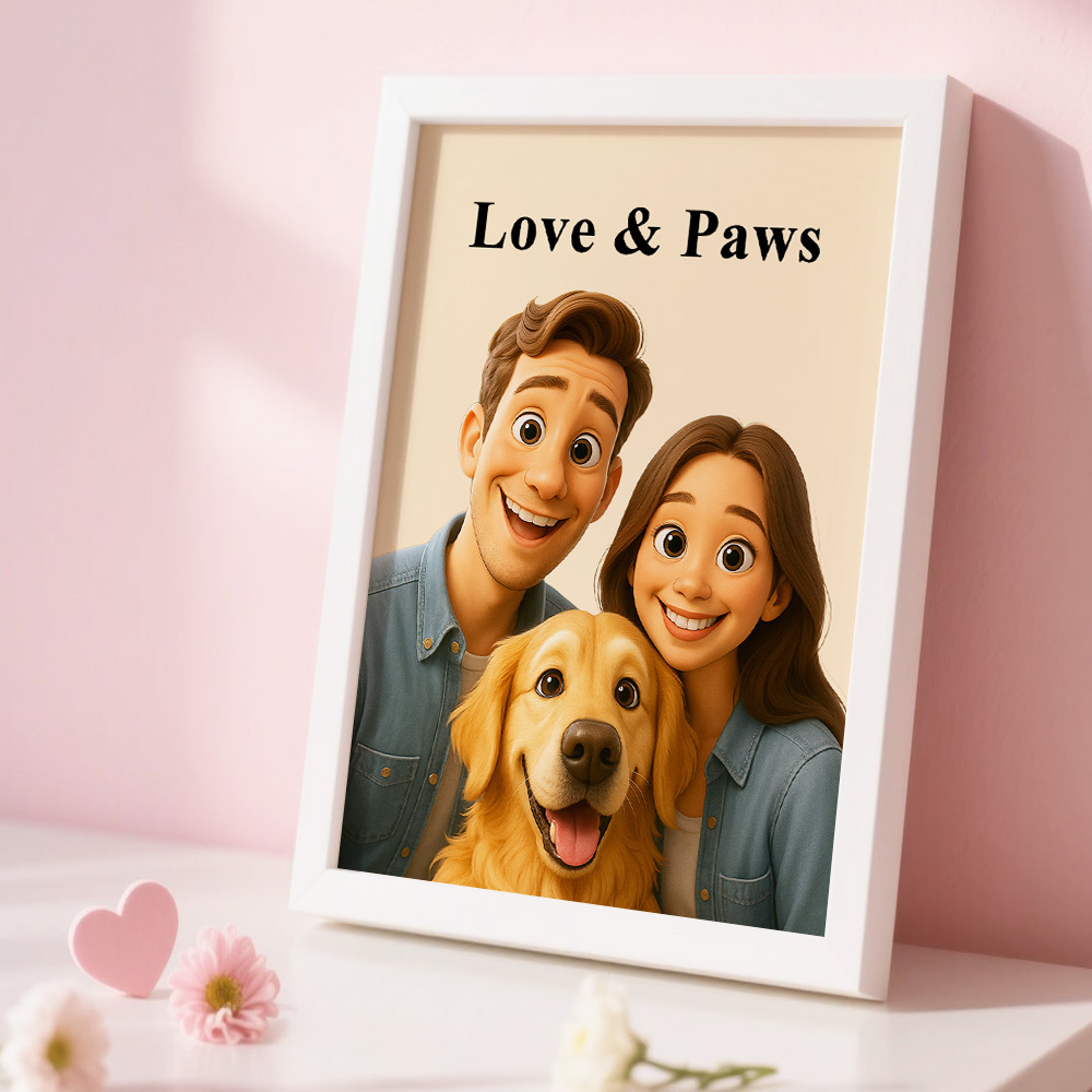 Personalisierter Cartoon Portraitrahmen Geschenk Für Sie Jahrestagsgeschenk Personalisiertes Geschenk Für Paare