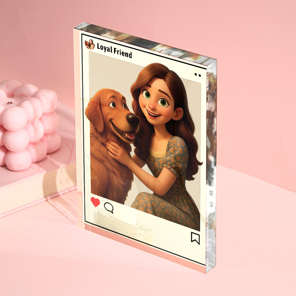 Personalisierte Cartoon-figur, Geschenk, Individuelles Acryl-block-schild, Ornament, Hochzeit, Jahrestag, Geburtstag, Festival, Geschenk - DePhotoBoxer