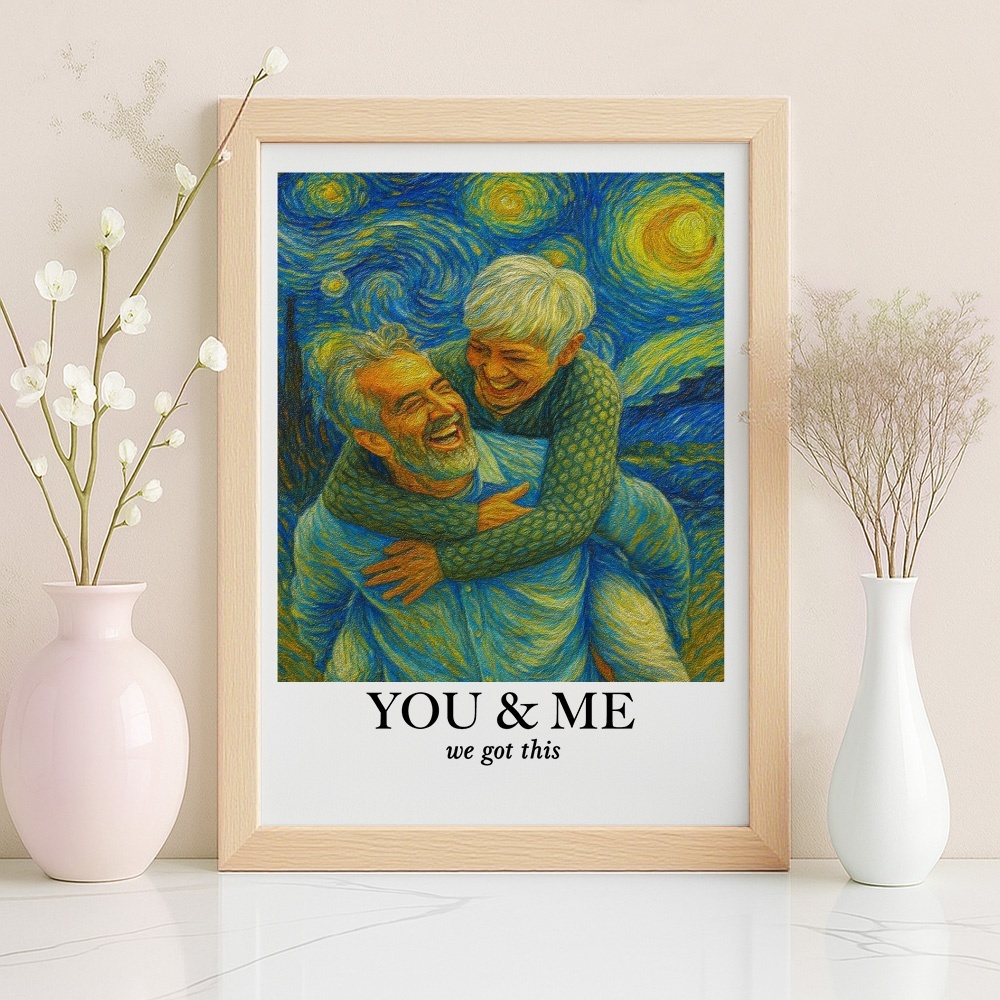 Personalisierter Van Gogh Wandkunst-fotorahmen „you & Me We Got This" - DePhotoBoxer