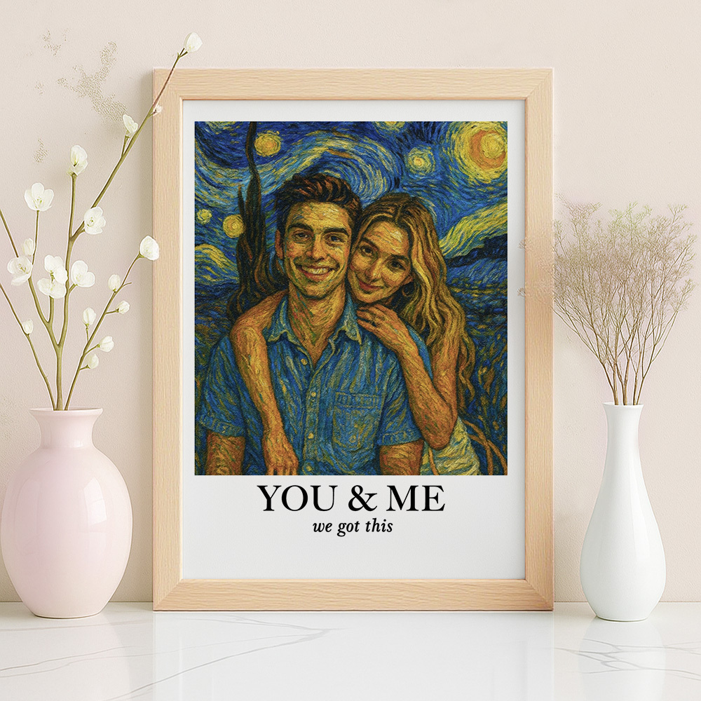 Personalisierter Van Gogh Wandkunst-fotorahmen „you & Me We Got This" - DePhotoBoxer
