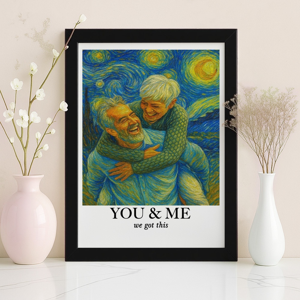 Personalisierter Van Gogh Wandkunst-Fotorahmen You & Me We Got This