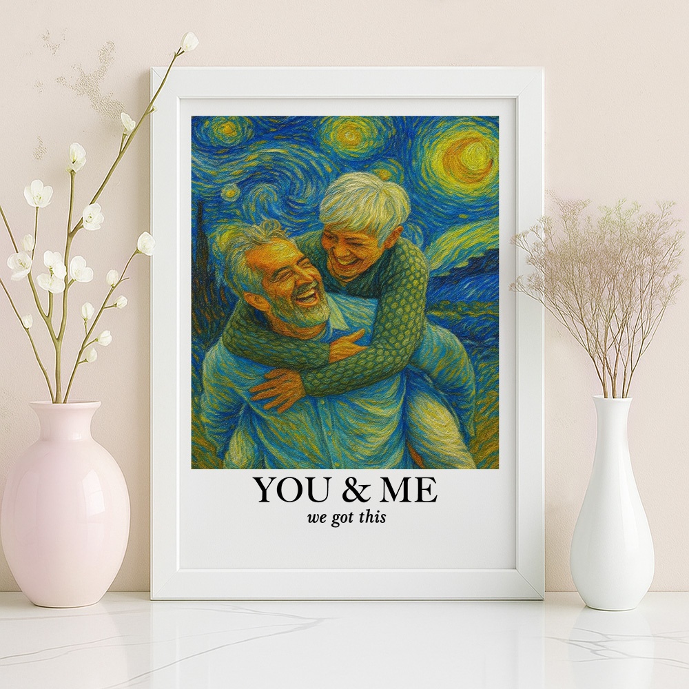 Personalisierter Van Gogh Wandkunst-Fotorahmen You & Me We Got This