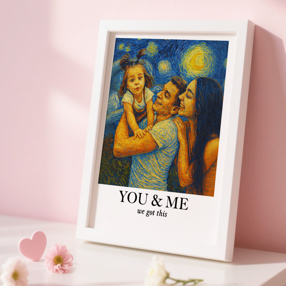 Personalisierter Van Gogh Wandkunst-fotorahmen „you & Me We Got This" - DePhotoBoxer