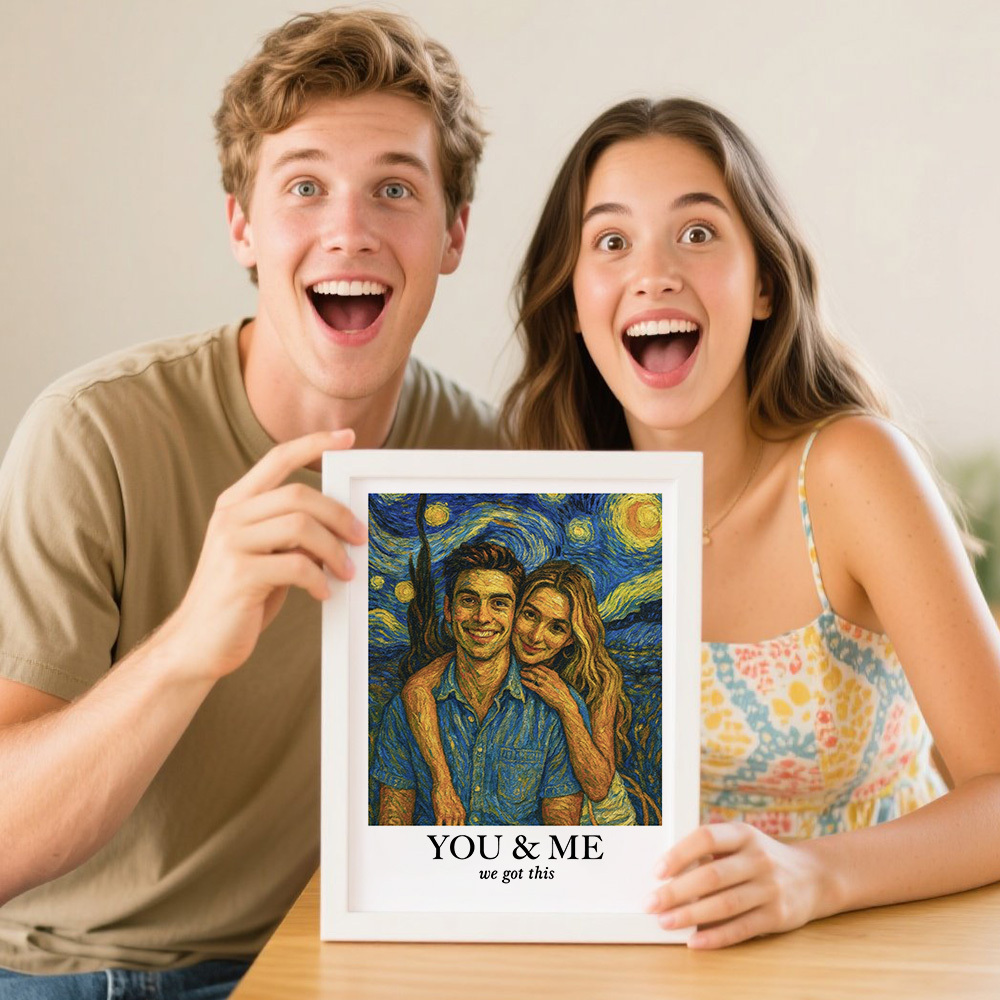 Personalisierter Van Gogh Wandkunst-fotorahmen „you & Me We Got This" - DePhotoBoxer