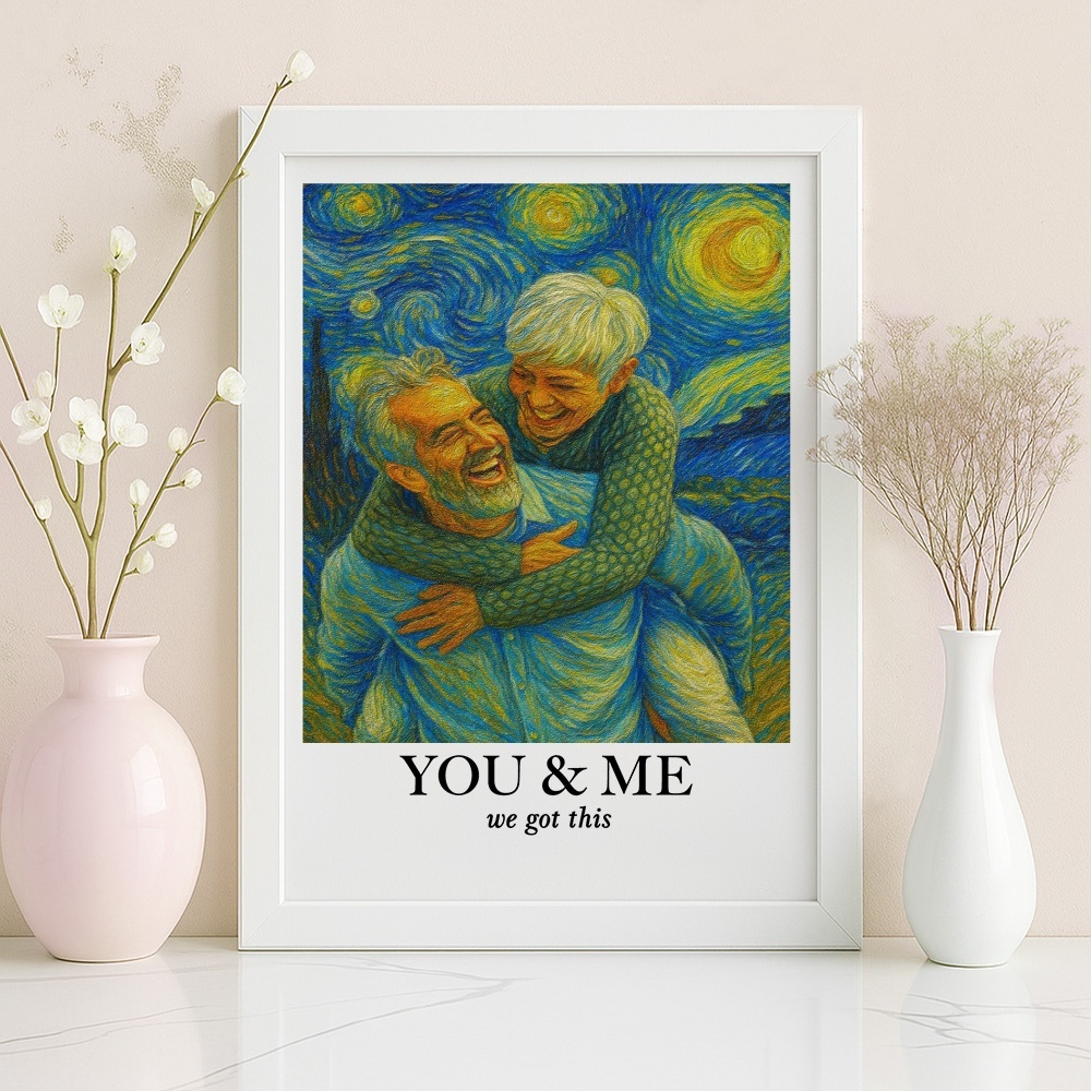 Personalisierter Van Gogh Wandkunst-fotorahmen „you & Me We Got This" - DePhotoBoxer