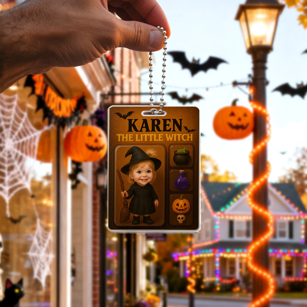 Benutzerdefinierte 3d-effekt Actionfigur Pack Verpackung Personalisierte Acryl Hexe Auto Aufhänger Geschenk Für Halloween - DePhotoBoxer