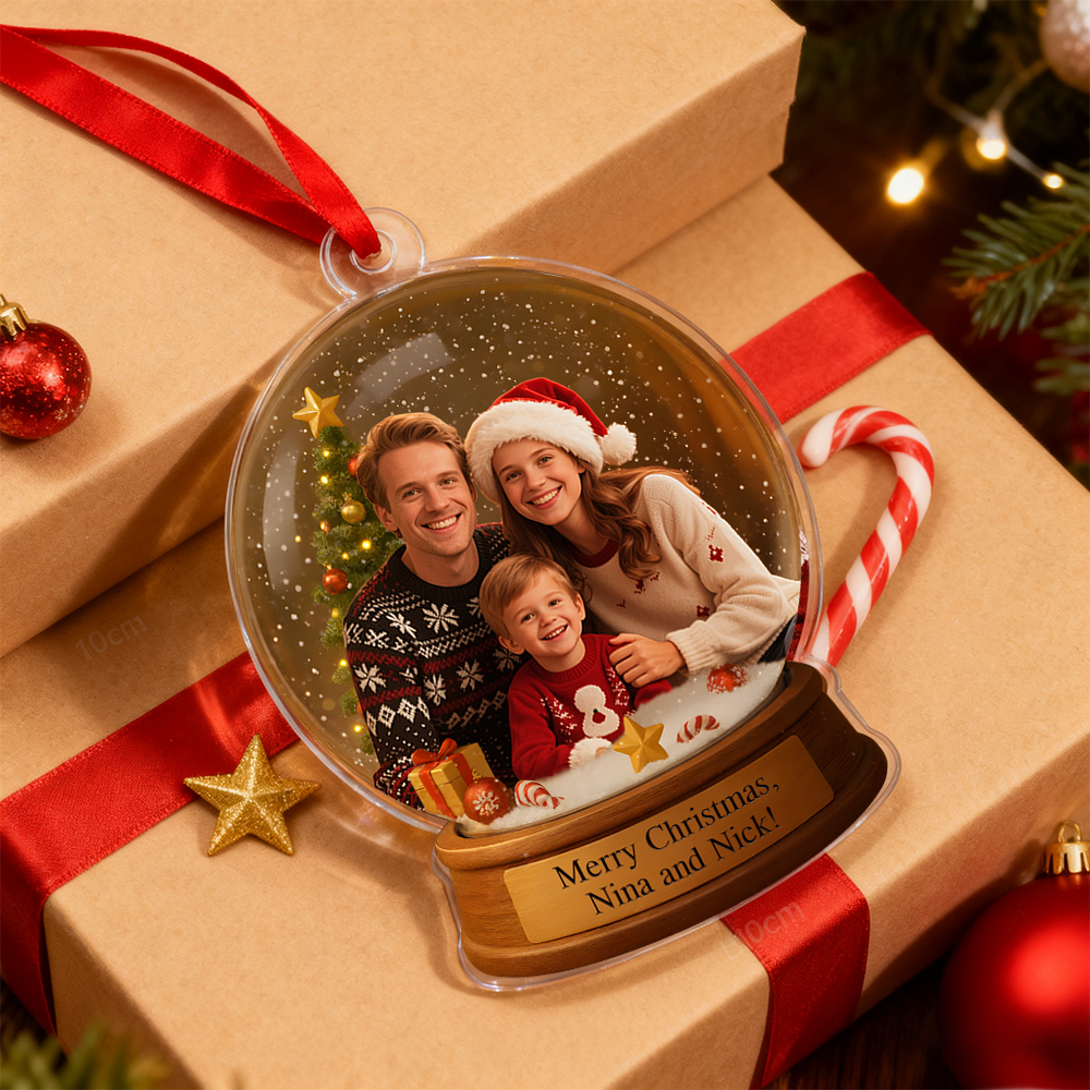 Personalisierte Schneekugel Als Weihnachtsschmuck – Das Perfekte Weihnachtsgeschenk Für Familie, Paare Und Verliebte - DePhotoBoxer
