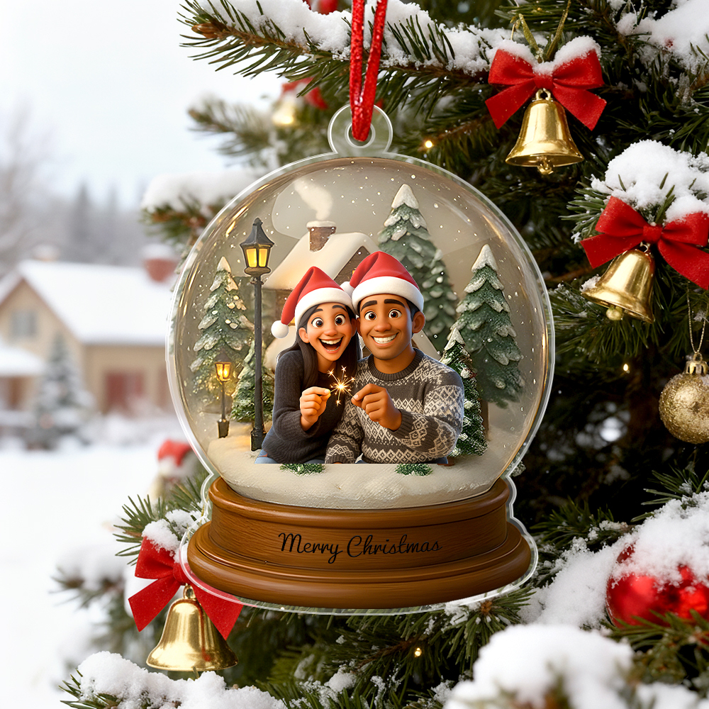 Personalisierte Weihnachtsschneekugel Mit Cartoon-motiven – Das Beste Weihnachtsgeschenk Für Familie, Paare Und Verliebte - DePhotoBoxer