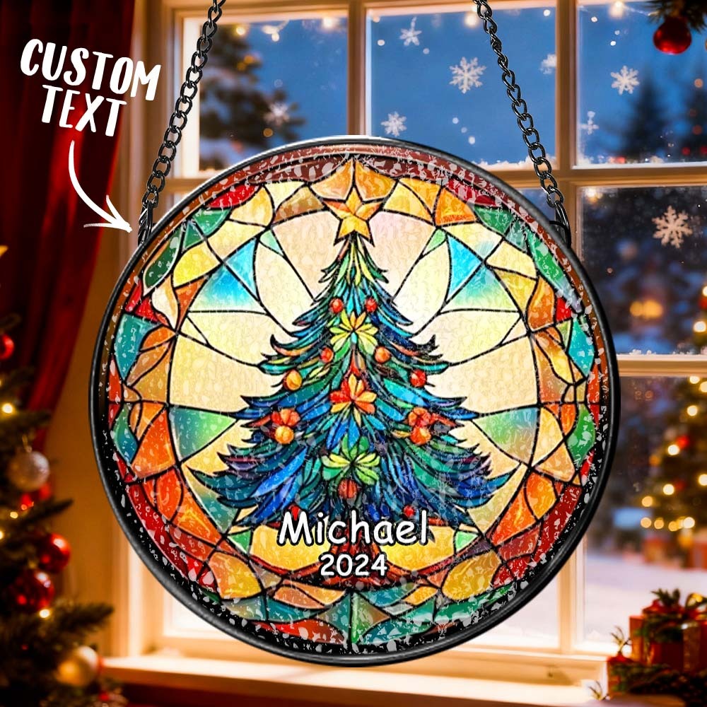 Personalisierter Weihnachtsbaumschmuck Aus Buntglas, Handgefertigter Weihnachtsschmuck Mit Namen, Hochwertiges Wasserglas, Weihnachtsgeschenk - DePhotoBoxer