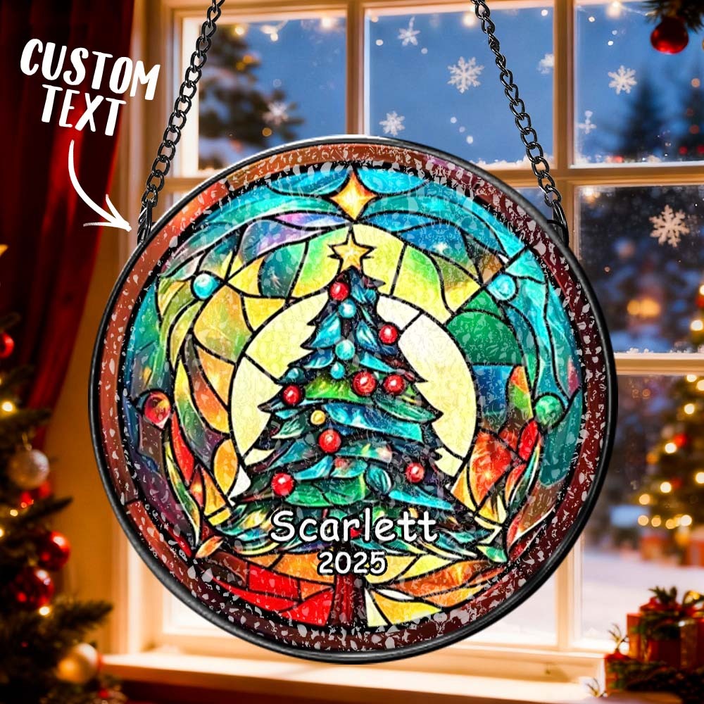 Personalisierter Weihnachtsbaumschmuck Aus Buntglas, Handgefertigter Weihnachtsschmuck Mit Namen, Hochwertiges Wasserglas, Weihnachtsgeschenk - DePhotoBoxer