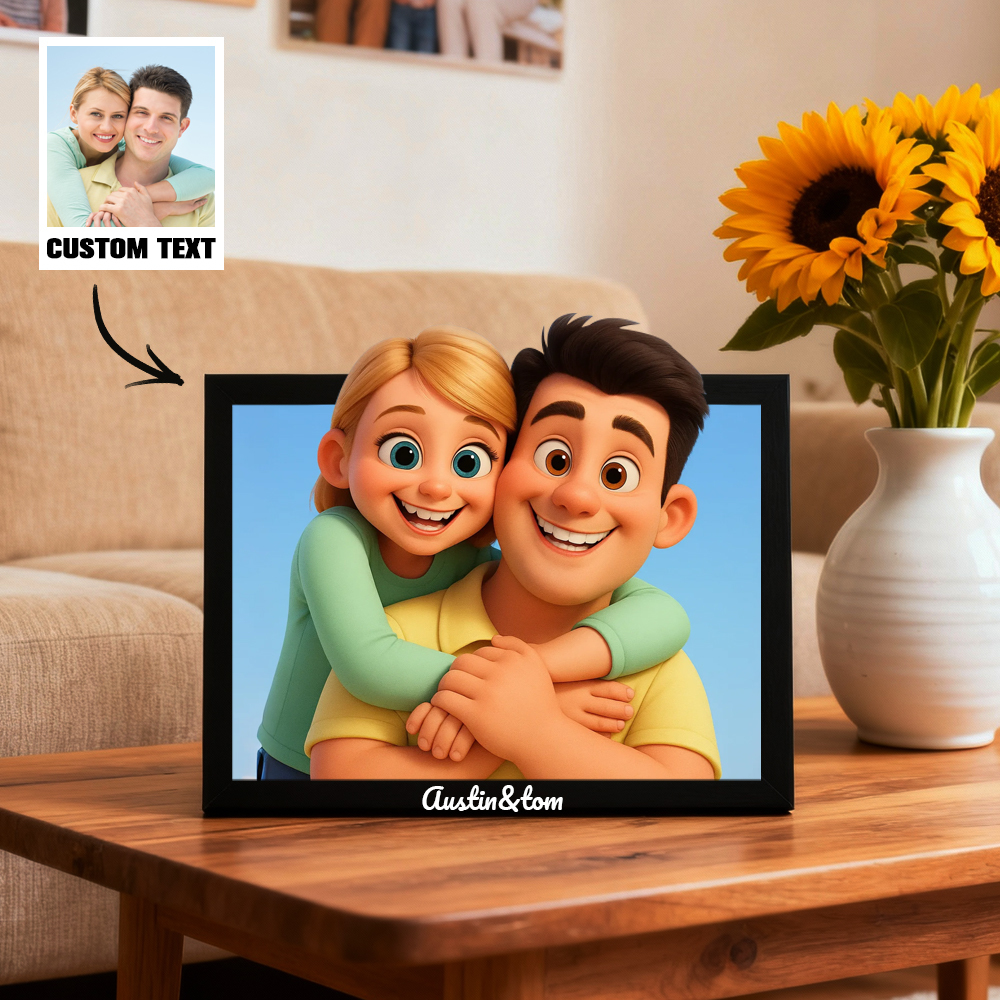 Individuell Gestalteter Porträt-cartoon-rahmen – Einzigartige Illustration Nach Ihrem Foto – Ideales Geschenk Für Paare, Familie Und Freunde - DePhotoBoxer