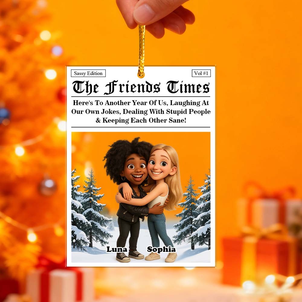 Besties: Auf Ein Weiteres Jahr Von Uns, Personalisiertes Acryl-ornament In Individueller Form, Das Beste Weihnachtsgeschenk Für Freunde