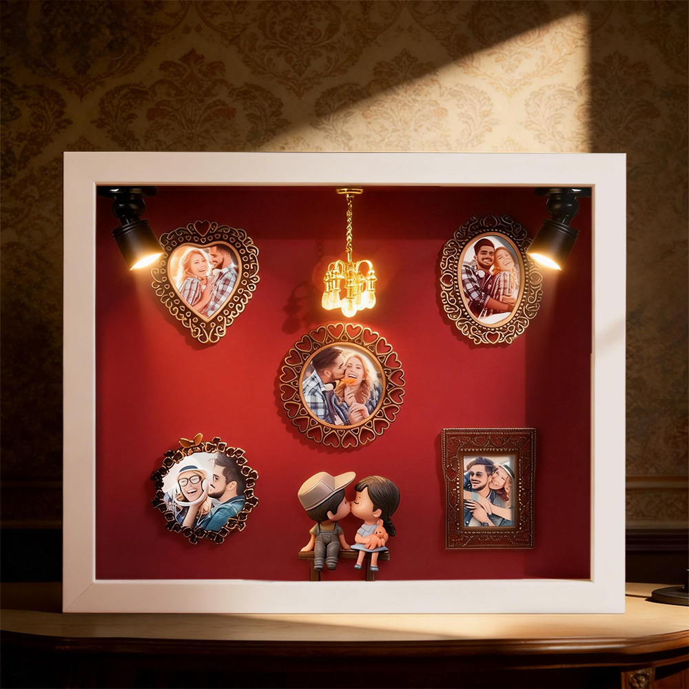 Personalisierter Fotorahmen „museum Of Us" – Geschenk Für Paare – Niedliches Miniatur-museumsgeschenk – Valentinstagsgeschenk - DePhotoBoxer