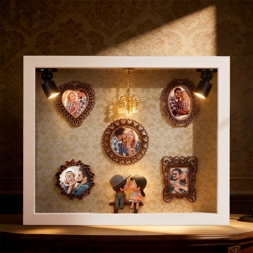 Personalisierter Fotorahmen „museum Of Us" – Geschenk Für Paare – Niedliches Miniatur-museumsgeschenk – Valentinstagsgeschenk - DePhotoBoxer