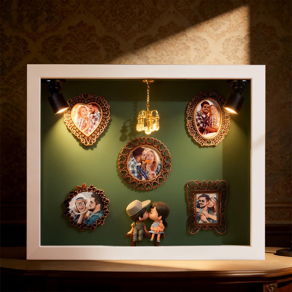 Personalisierter Fotorahmen „museum Of Us" – Geschenk Für Paare – Niedliches Miniatur-museumsgeschenk – Valentinstagsgeschenk - DePhotoBoxer