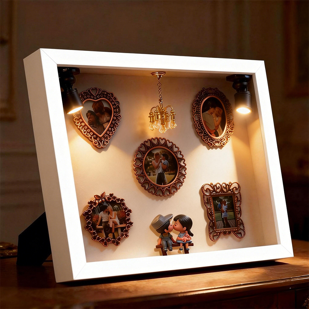 Personalisierter Fotorahmen „museum Of Us" – Geschenk Für Paare – Niedliches Miniatur-museumsgeschenk – Valentinstagsgeschenk - DePhotoBoxer