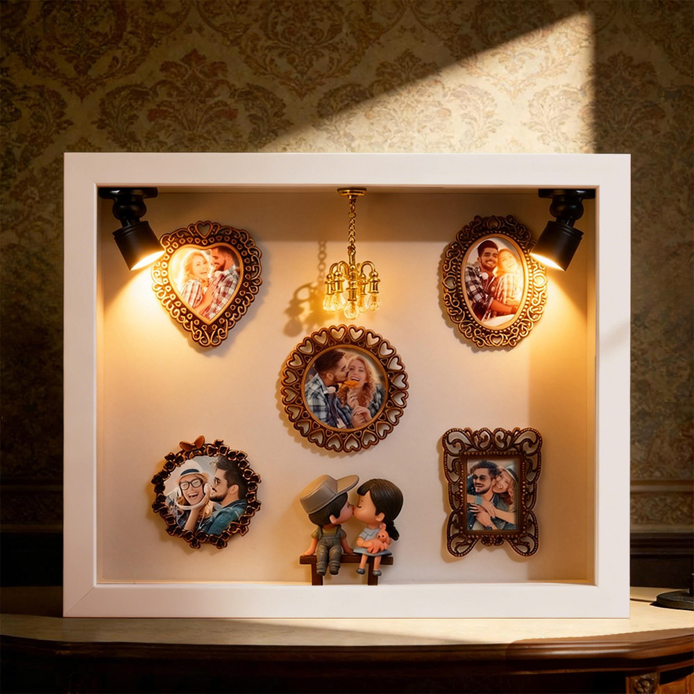 Personalisierter Fotorahmen „museum Of Us" – Geschenk Für Paare – Niedliches Miniatur-museumsgeschenk – Valentinstagsgeschenk - DePhotoBoxer