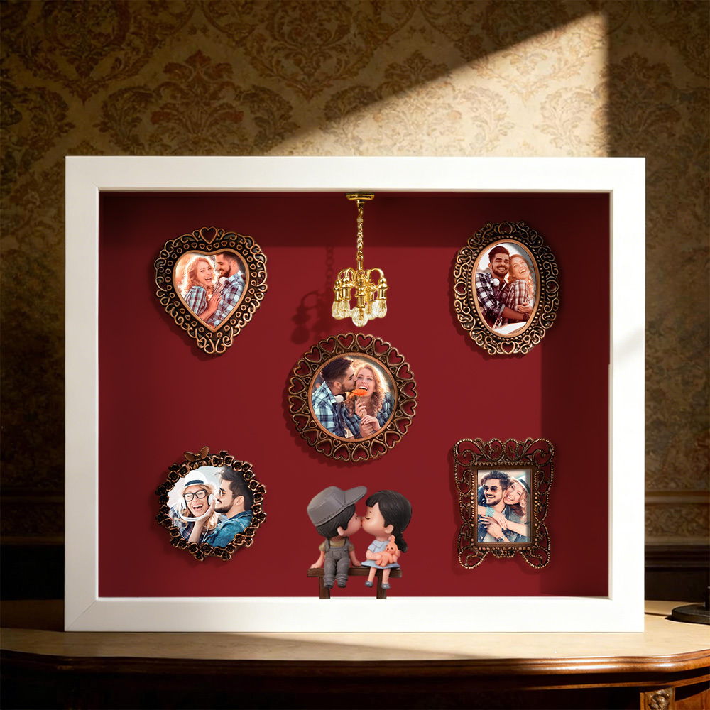 Personalisierter Fotorahmen „museum Of Us" – Geschenk Für Paare – Niedliches Miniatur-museumsgeschenk – Valentinstagsgeschenk - DePhotoBoxer