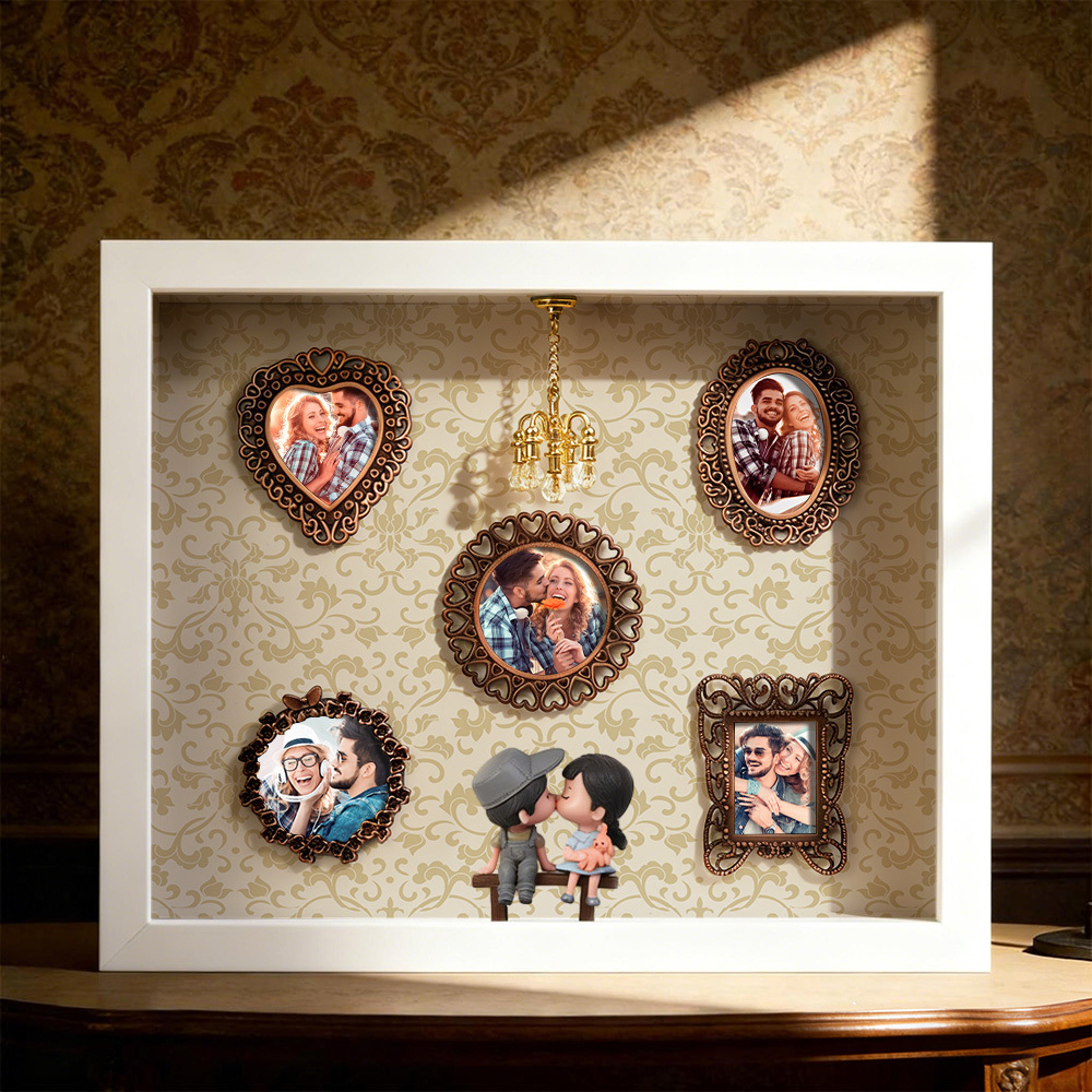 Personalisierter Fotorahmen „museum Of Us" – Geschenk Für Paare – Niedliches Miniatur-museumsgeschenk – Valentinstagsgeschenk - DePhotoBoxer