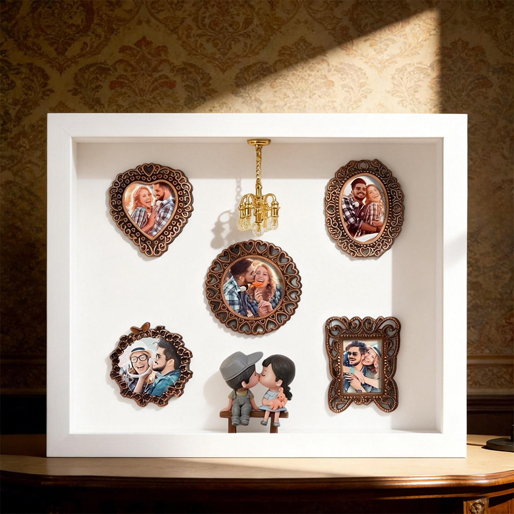 Personalisierter Fotorahmen „museum Of Us" – Geschenk Für Paare – Niedliches Miniatur-museumsgeschenk – Valentinstagsgeschenk - DePhotoBoxer