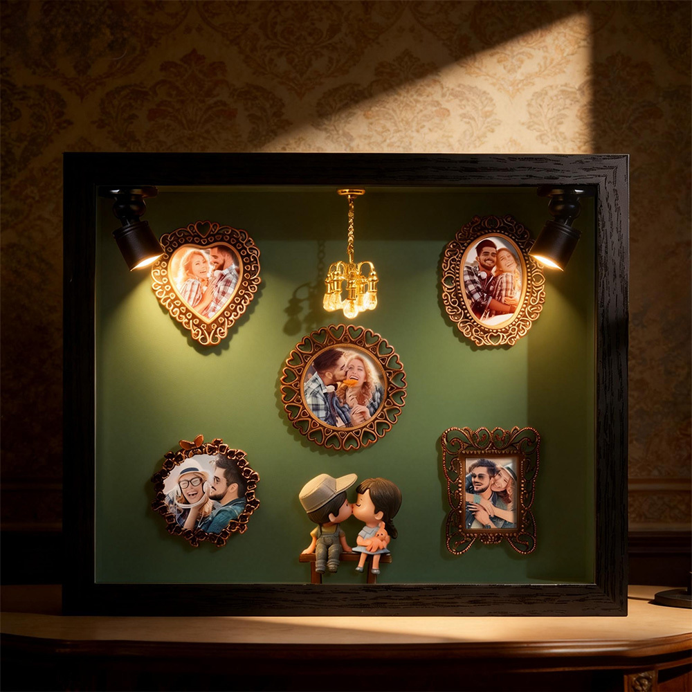 Personalisierter Fotorahmen „museum Of Us" – Geschenk Für Paare – Niedliches Miniatur-museumsgeschenk – Valentinstagsgeschenk - DePhotoBoxer