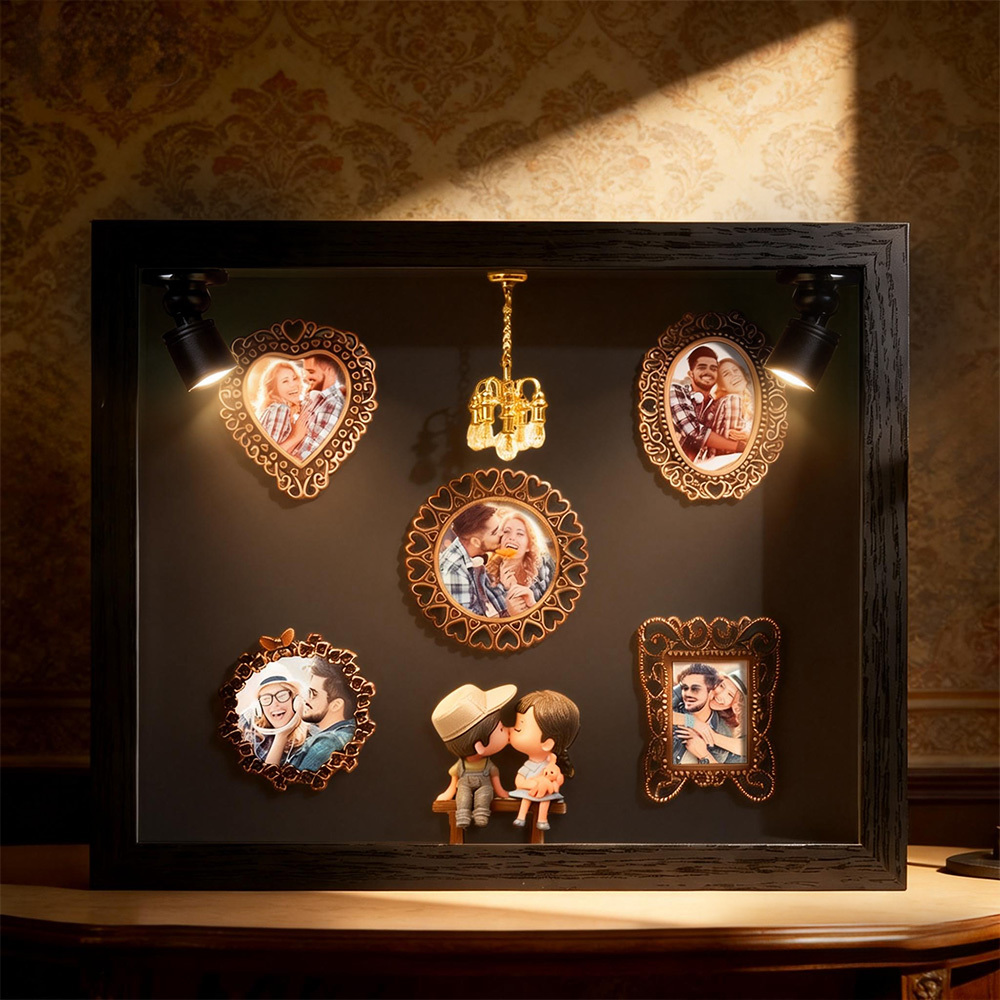 Personalisierter Fotorahmen „museum Of Us" – Geschenk Für Paare – Niedliches Miniatur-museumsgeschenk – Valentinstagsgeschenk - DePhotoBoxer