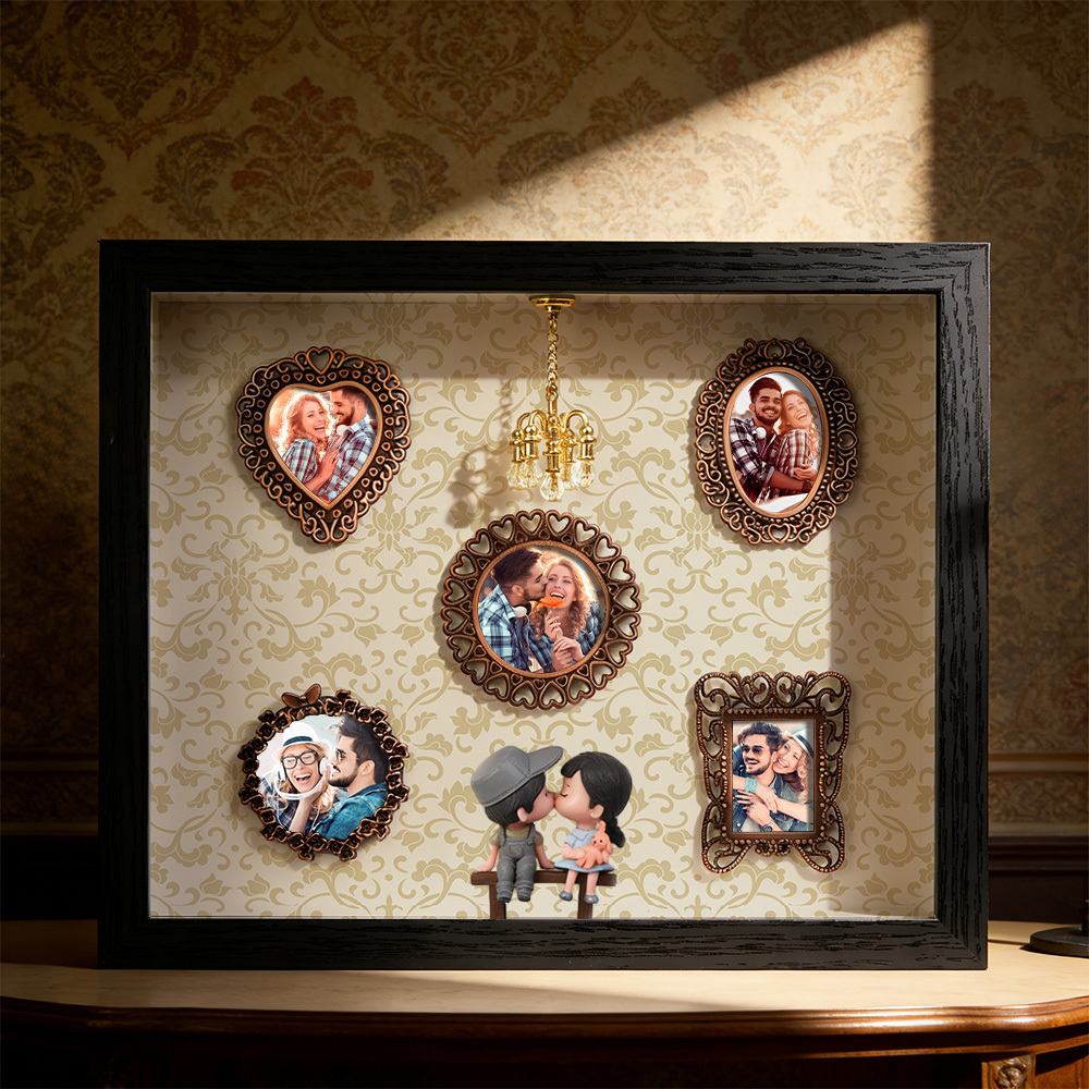 Personalisierter Fotorahmen „museum Of Us" – Geschenk Für Paare – Niedliches Miniatur-museumsgeschenk – Valentinstagsgeschenk - DePhotoBoxer