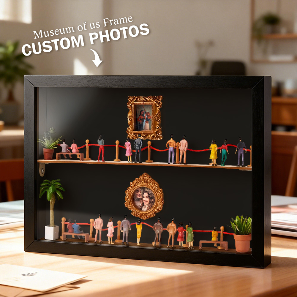 Personalisierter Bilderrahmen „museum Of Us" Mit Individuellem Foto – Geschenkidee Für Paare – Mini-museumsgeschenk – Die Besten Valentinstagsgeschenke - DePhotoBoxer