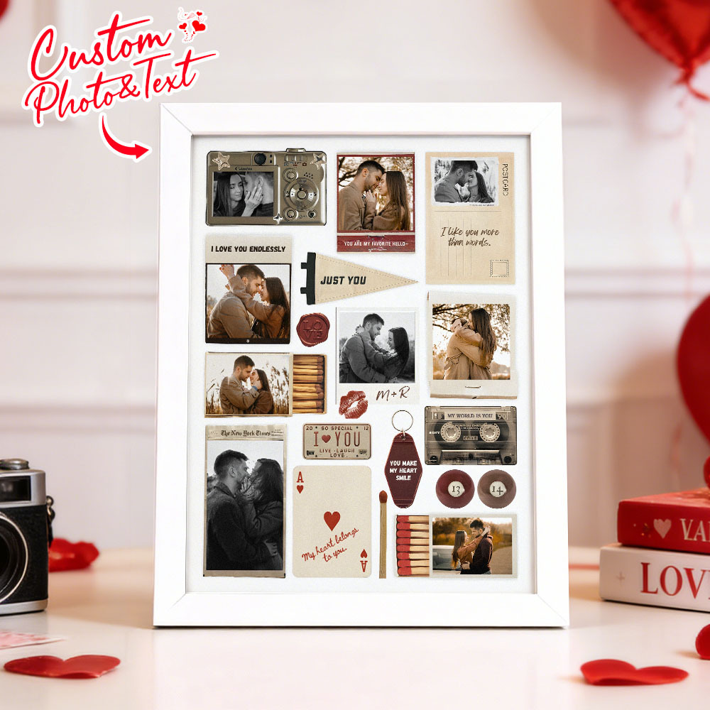 Individuell Gestalteter Holzrahmen Mit Foto Und Ihrem Text – Streichholzschachtel-poster, Wandbild, Geschenk Zum Jahrestag - DePhotoBoxer