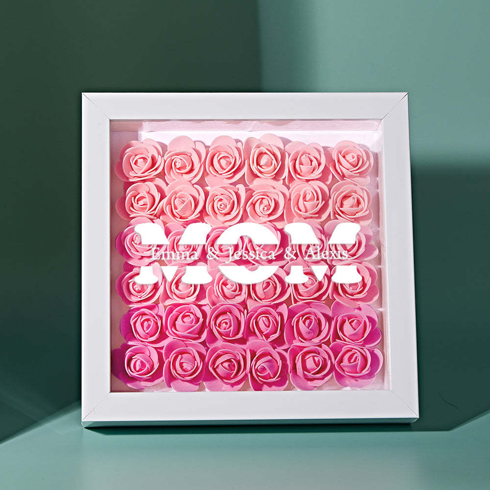 Personalisierte Muttertagsfoto-blumen-schattenbox - DePhotoBoxer