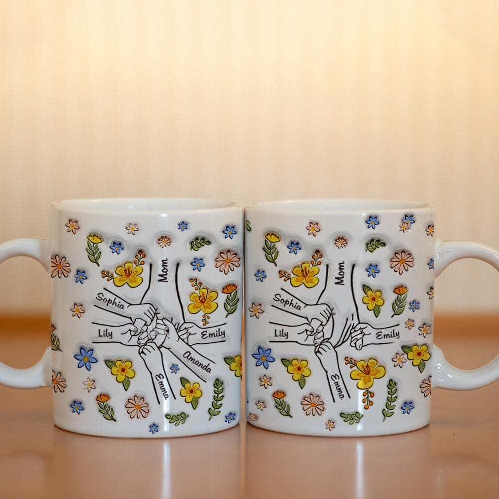 Personalisierte Geschenke Benutzerdefinierte Bedruckte Tasse Sie Halten Unsere Hände, Auch Unsere Herzen Geschenk Für Mama - DePhotoBoxer