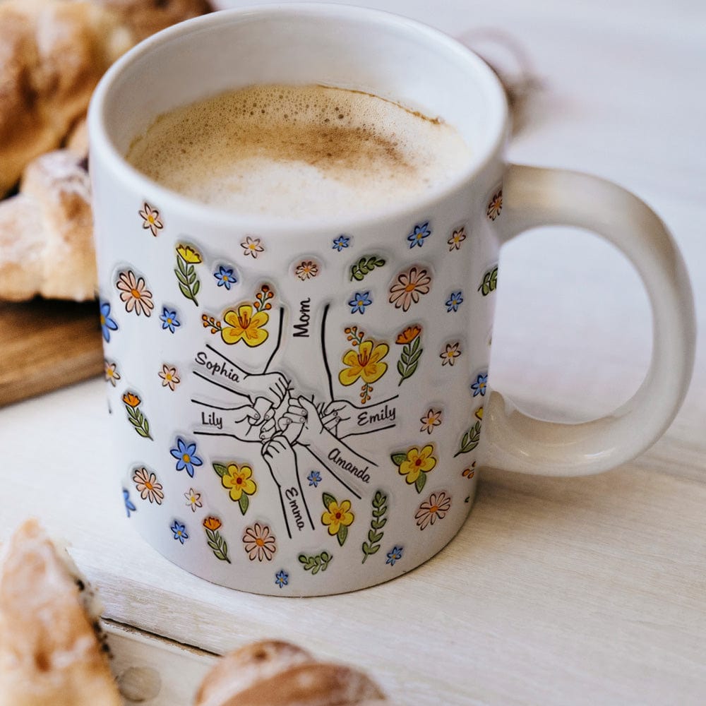 Personalisierte Geschenke Benutzerdefinierte Bedruckte Tasse Sie Halten Unsere Hände, Auch Unsere Herzen Geschenk Für Mama