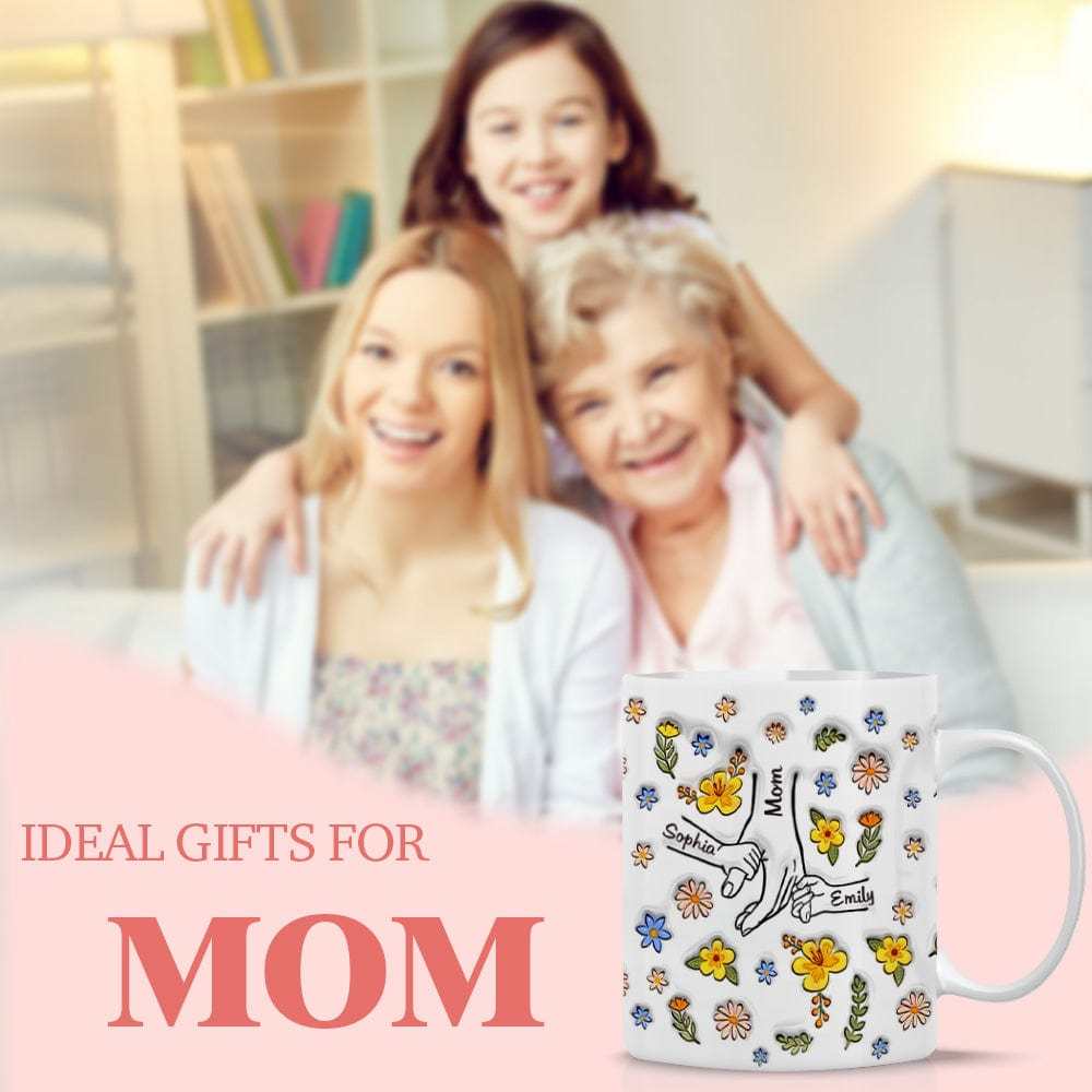 Personalisierte Geschenke Benutzerdefinierte Bedruckte Tasse Sie Halten Unsere Hände, Auch Unsere Herzen Geschenk Für Mama - DePhotoBoxer