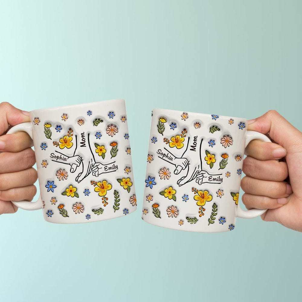 Personalisierte Geschenke Benutzerdefinierte Bedruckte Tasse Sie Halten Unsere Hände, Auch Unsere Herzen Geschenk Für Mama - DePhotoBoxer