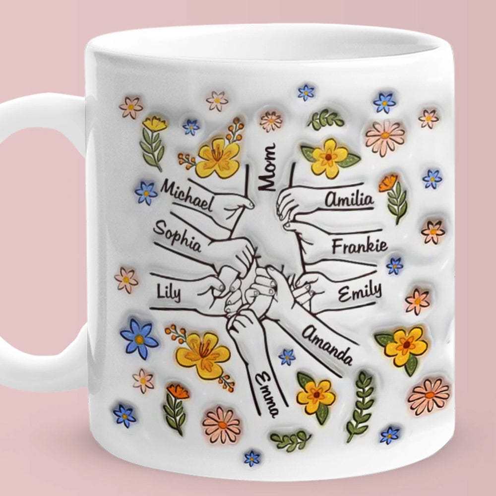 Personalisierter, Individuell Bedruckter Becher „du Hältst Unsere Hände, Auch Unsere Herzen“, Geschenk Für Mama Und Oma - DePhotoBoxer