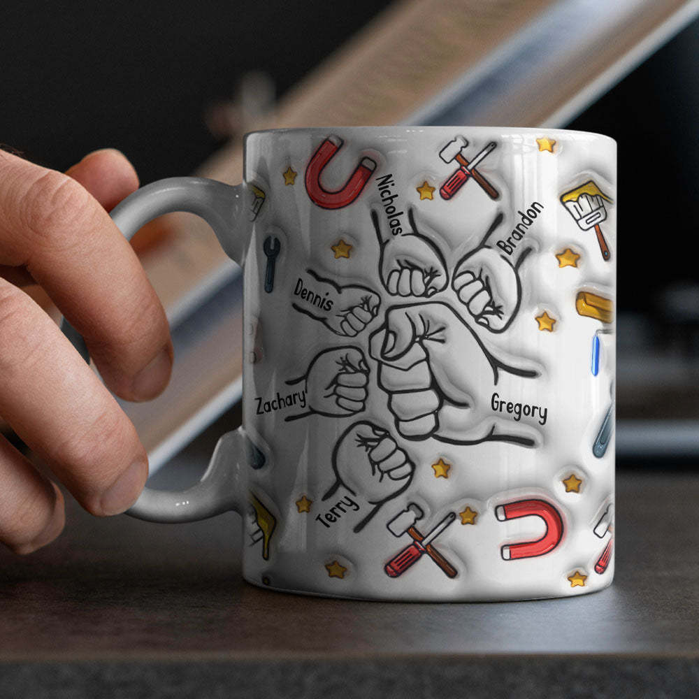 Personalisierte Personalisierte 3d-tasse Mit Aufgeblasenem Effekt, Bedruckt, Vatertagsgeschenke - DePhotoBoxer