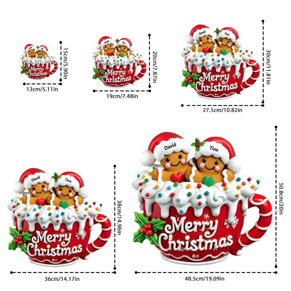 Frohe Weihnachten - Personalisierter Lebkuchenfamilien-aufkleber - DePhotoBoxer