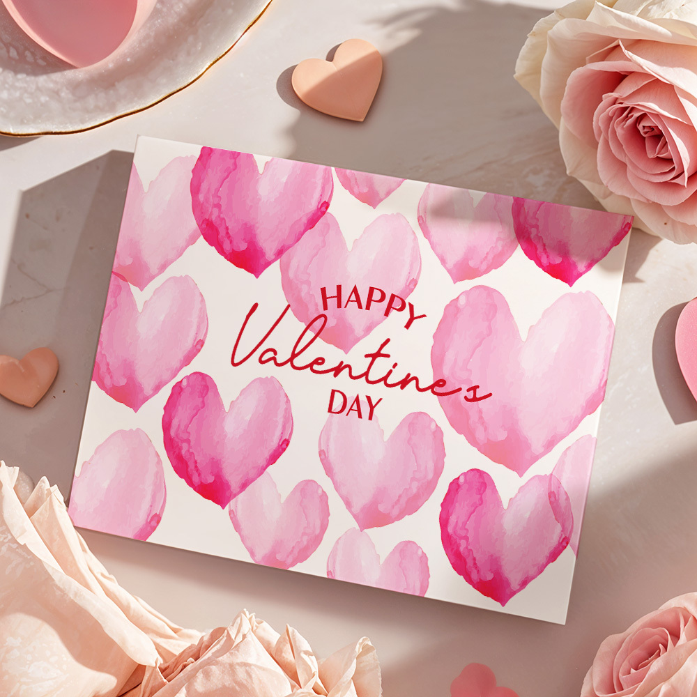 Glückliche Valentinstagskarte, Herzkarte, Valentinstagskarte, Romantische Kartengeschenke - DePhotoBoxer