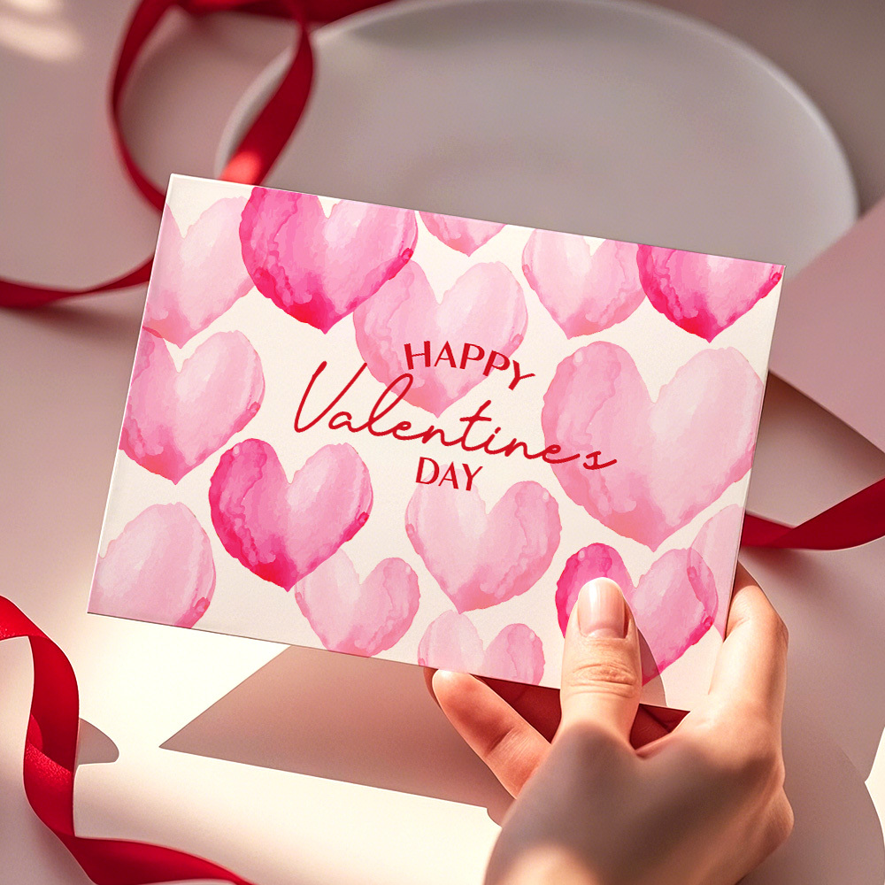 Glückliche Valentinstagskarte, Herzkarte, Valentinstagskarte, Romantische Kartengeschenke - DePhotoBoxer