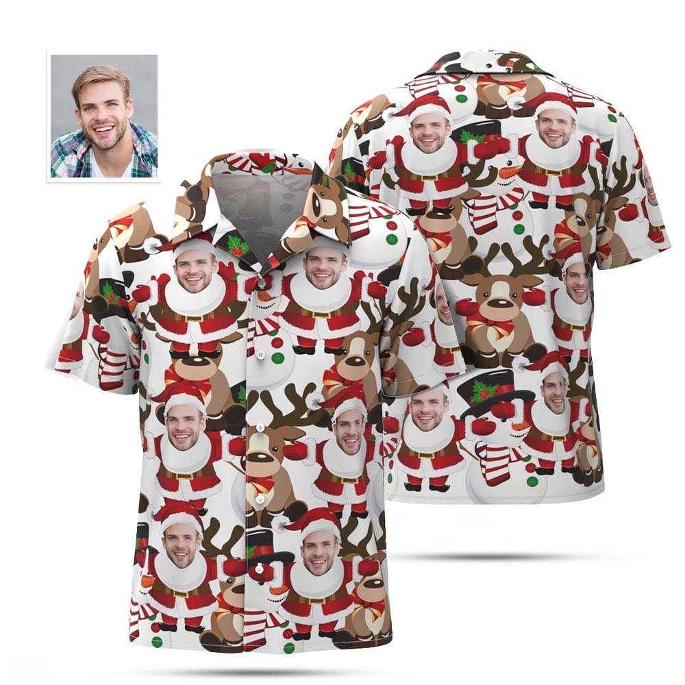 Benutzerdefinierte Herren-weihnachtsmann-party-hawaii-hemden, Weihnachtsgeschenk - DePhotoBoxer