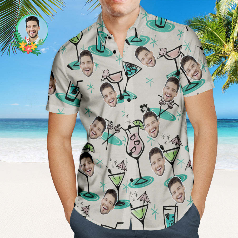 Benutzerdefinierte Cocktail Party Hawaiian Shirt Personalisierte Gesicht Shirt