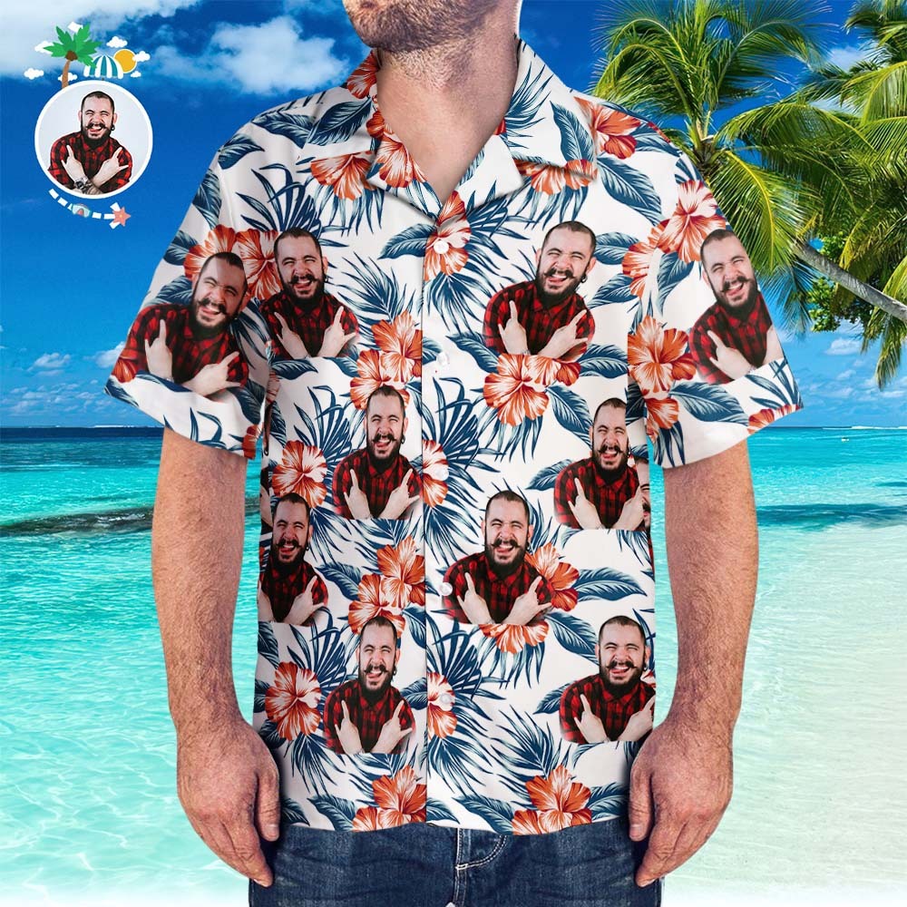 Benutzerdefiniertes Hawaiihemd Mit Haustiergesicht, Personalisiertes Strand-hawaiihemd - DePhotoBoxer