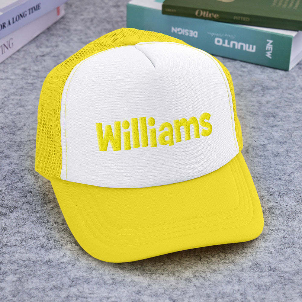 Benutzerdefinierte Trucker-mütze Mit Puff-print, Personalisierte Namens-trucker-mütze Aus Schaumstoff Für Erwachsene - DePhotoBoxer