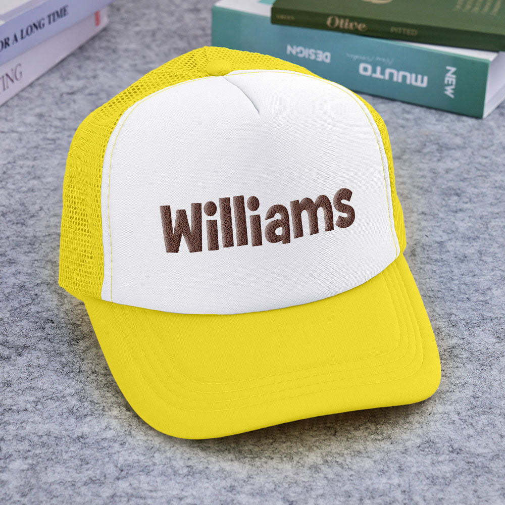 Benutzerdefinierte Trucker-mütze Mit Puff-print, Personalisierte Namens-trucker-mütze Aus Schaumstoff Für Erwachsene - DePhotoBoxer
