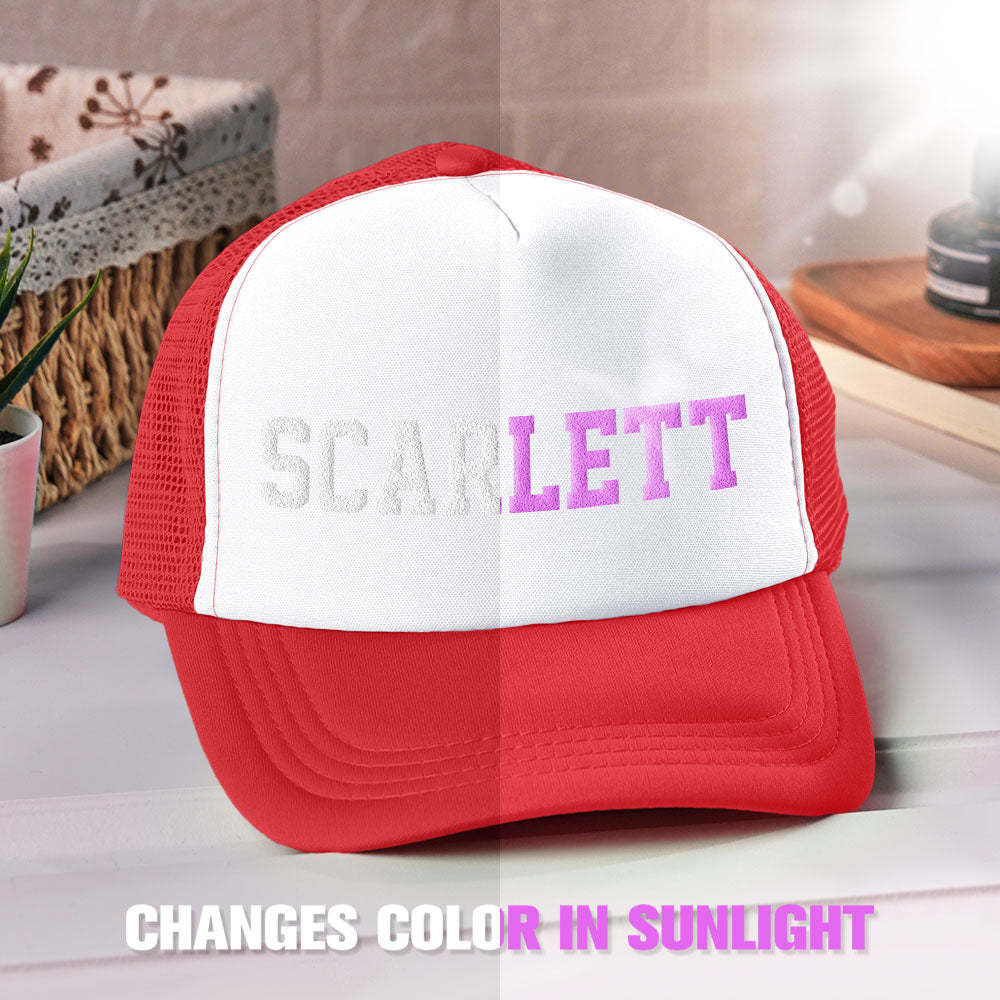 Benutzerdefinierte Trucker-mütze Mit Puff-print, Personalisierter Name, Lichtverändernde Trucker-caps Aus Schaumstoff - DePhotoBoxer