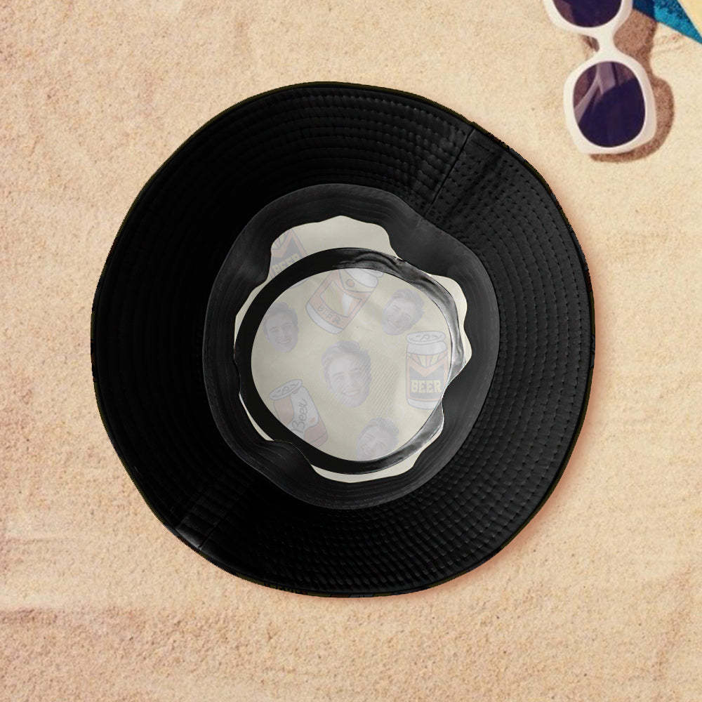 Benutzerdefinierte Gesicht Eimer Hut Unisex Personalisierte Foto Sommer Cap Wandern Strand Hüte für Bier