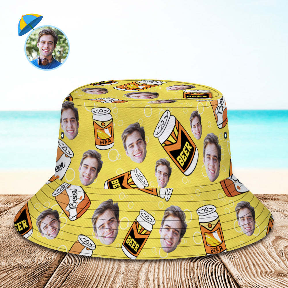 Benutzerdefinierte Gesicht Eimer Hut Unisex Personalisierte Foto Sommer Cap Wandern Strand Hüte für Bier