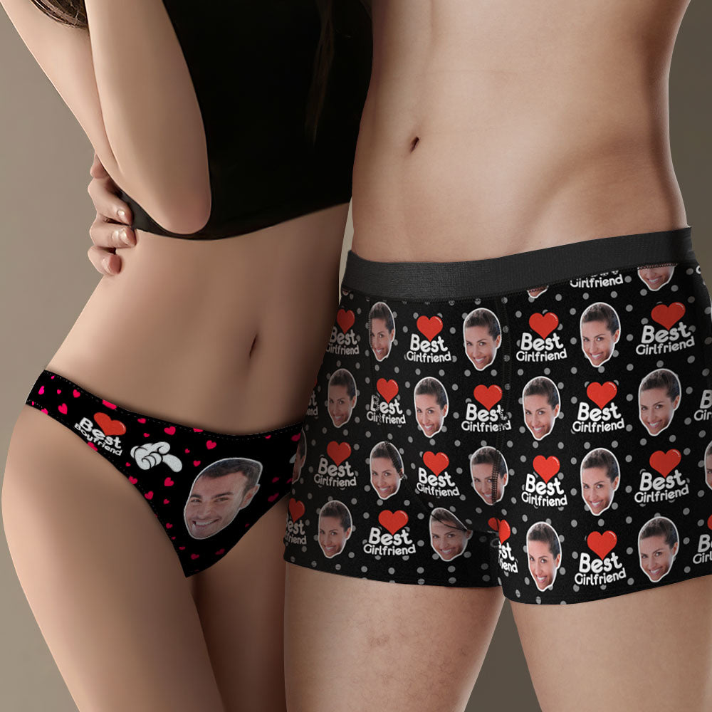 Passende Unterwäsche Für Paare Mit Individuellem Gesicht, Beste Freundin Und Freund, Valentinstagsgeschenk Für Verliebte - DePhotoBoxer