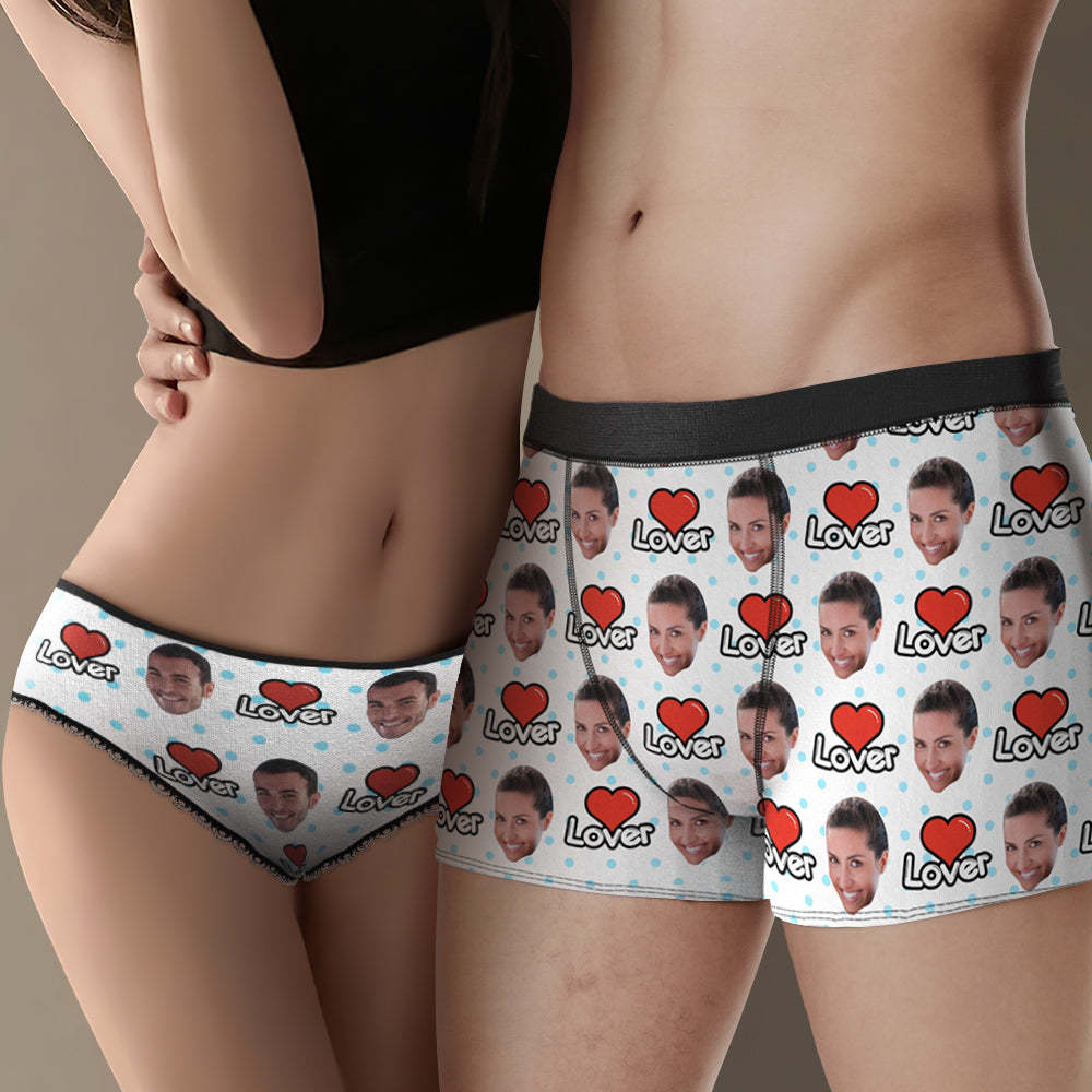 Passende Unterwäsche Für Paare Mit Individuellem Gesicht, Mein Liebhaber, Personalisiertes, Lustiges Unterwäsche-geschenk Für Liebhaber - DePhotoBoxer